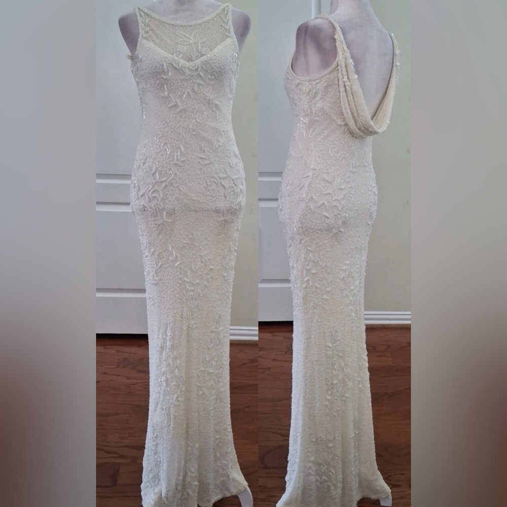 Vintage 100% Silk Beaded Dress Vintage Beaded Dress Vintage Wedding Dress Prom